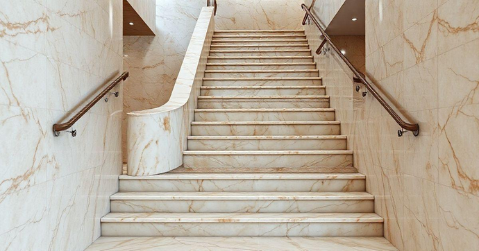 Escada de M&aacute;rmore Travertino: Beleza e Durabilidade
