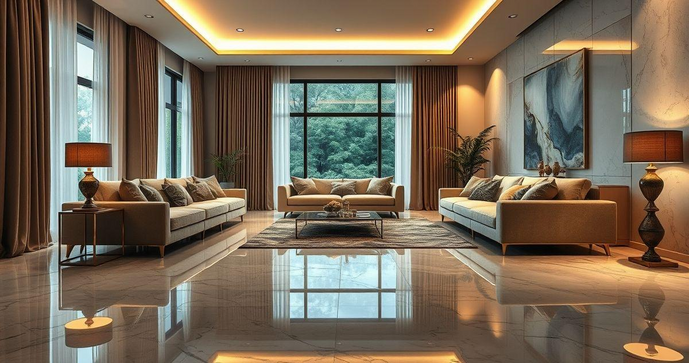 Cimento queimado efeito marmorizado transforma ambientes com eleg&acirc;ncia e sofistica&ccedil;&atilde;o