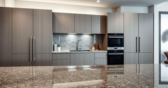 Gabinete de cozinha com pia de granito: eleg&acirc;ncia e funcionalidade para seu espa&ccedil;o