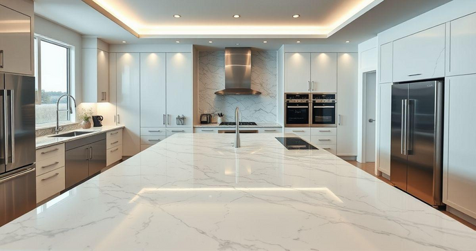 Ilha de M&aacute;rmore para Cozinha: Eleg&acirc;ncia e Funcionalidade em Seu Espa&ccedil;o Gourmet