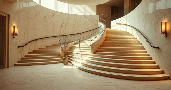 Descubra as Vantagens da Escada de M&aacute;rmore Travertino para Sua Casa
