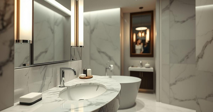 Lavabo de m&aacute;rmore para banheiro &eacute; a escolha perfeita para eleg&acirc;ncia e sofistica&ccedil;&atilde;o